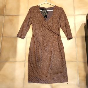 Women's Shimmery Taupe Dress, Size 6